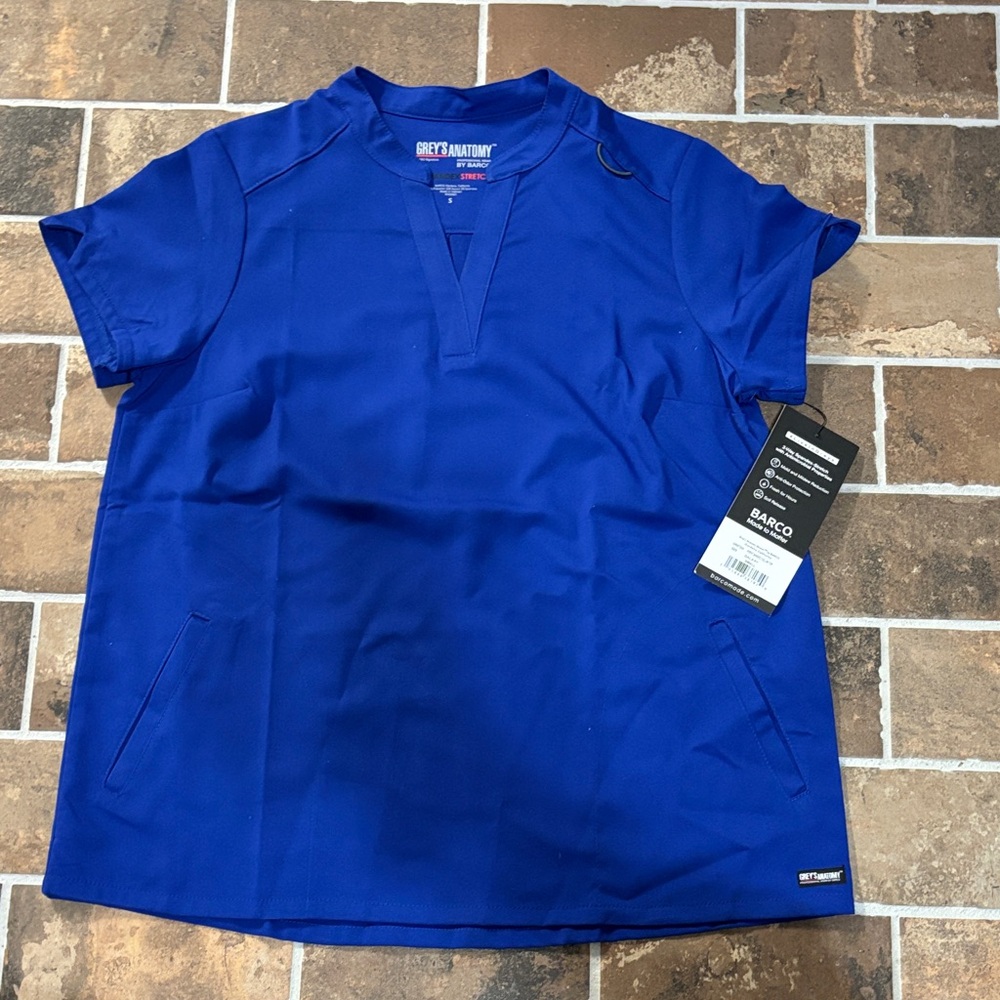 Barco/ Grey's Anatomy Blue Scrub top NEW with tags small